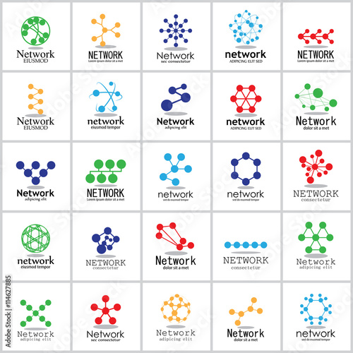 Network Icons Set - Isolated On White Background - Vector Illustration, Graphic Design. For Web, Websites,Apps, Print, Presentation Templates, Mobile Applications And Promotional Materials