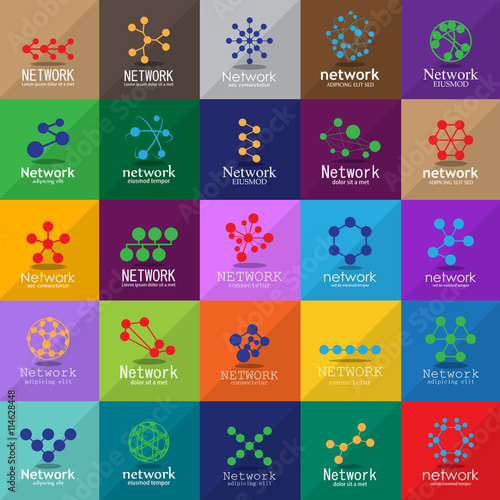 Network Icons Set - Isolated On Mosaic Background - Vector Illustration, Graphic Design. For Web, Websites,Apps, Print, Presentation Templates, Mobile Applications And Promotional Materials