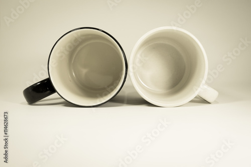 two coffee cup on isolated background