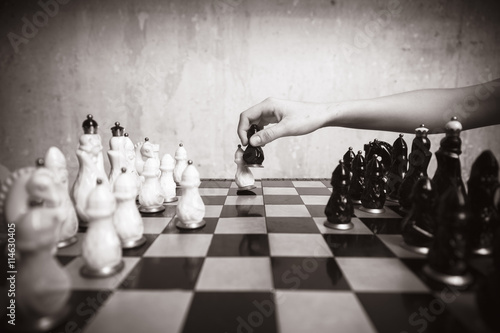 Canvas Print Playing chess