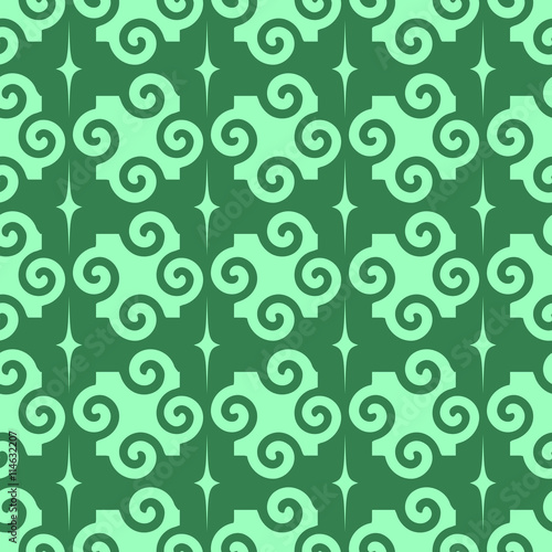Spiral and star seamless pattern