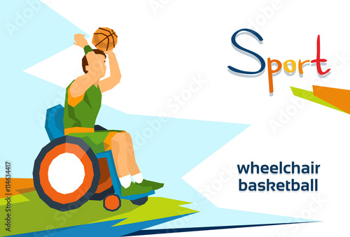 Disabled Basketball Player On Wheelchair Sport Competition