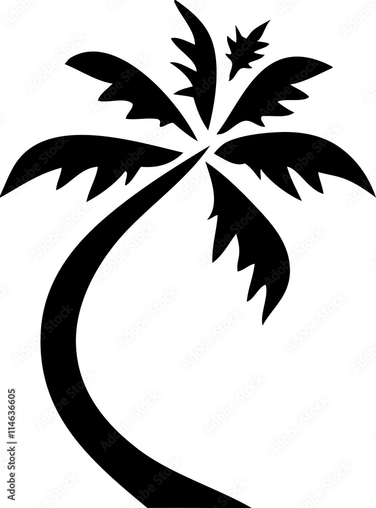 Palm Tree Clip Art Black Stock Vector | Adobe Stock