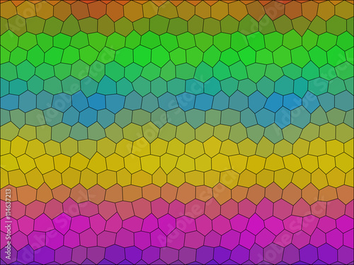 Rainbow low poly hexagon style vector mosaic background