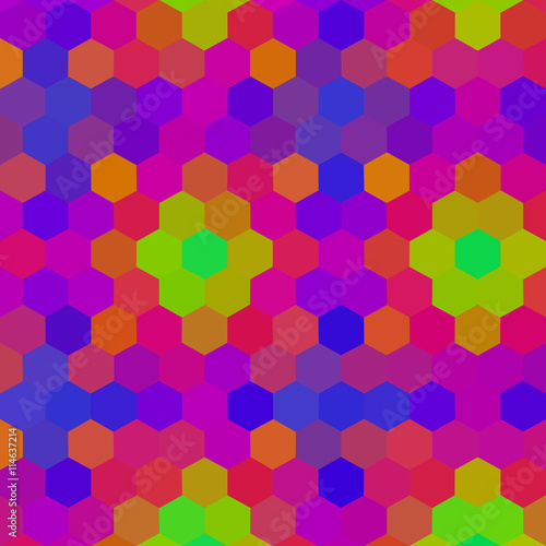 Rainbow low poly hexagon style vector mosaic background