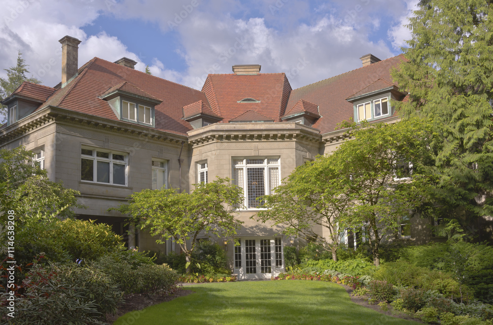Pittock Mansion and garden Portland Oregon.