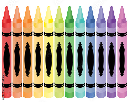 Set of colorful crayons