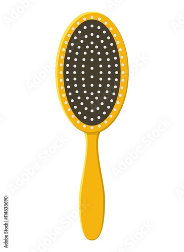 Hairbrush hair comb icon isolated on white background. Fashion hairbrush and style comb hairdresser care icon equipment. Care for themselves in flat style
