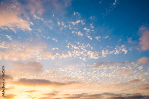 Cloudy sky during sunset.