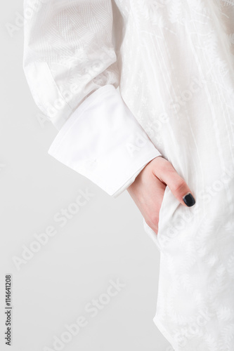 Young beautiful woman in white shirt