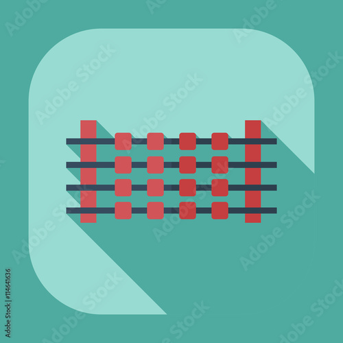 Flat modern design with shadow icons shashlik