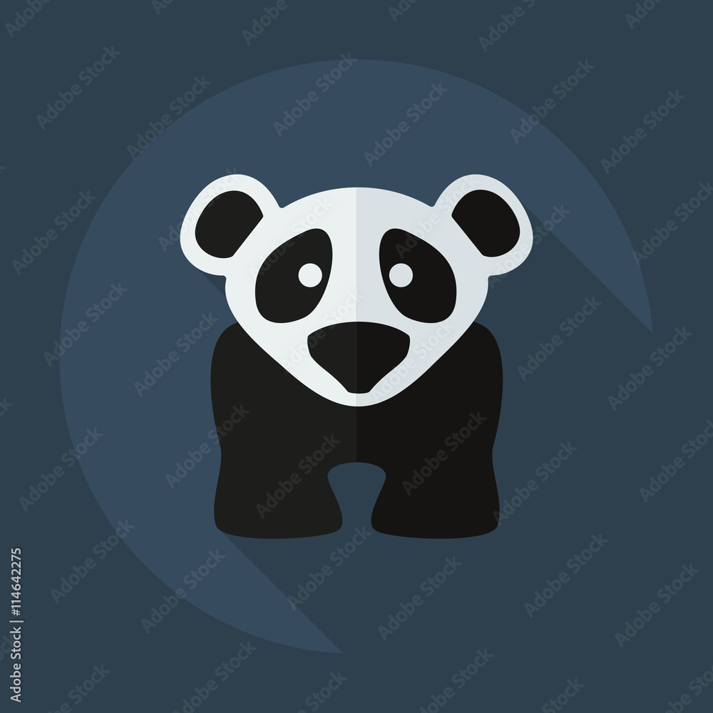 Flat modern design with shadow icons pandas Flat modern design with shadow icons pandas