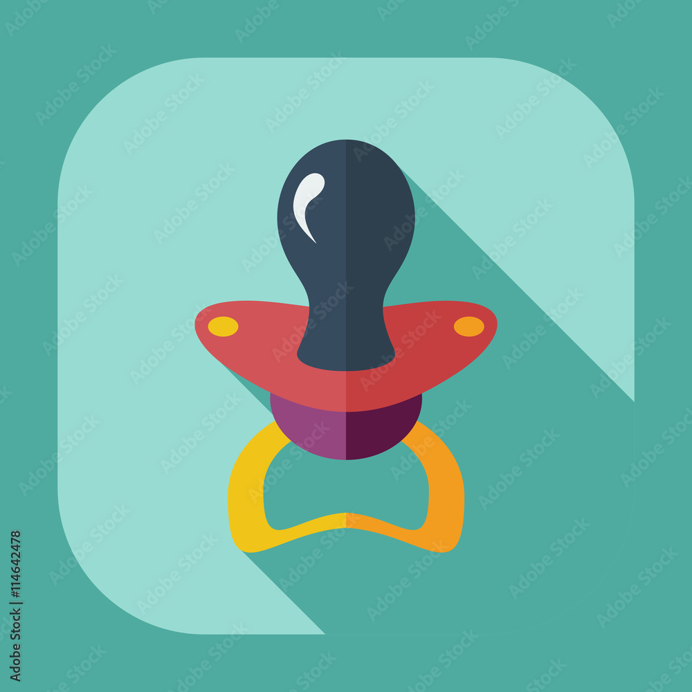 Flat modern design with shadow icons soother Flat modern design with shadow icons soother