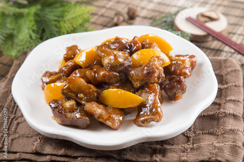 Chinese sweet and sour poached pork ribs