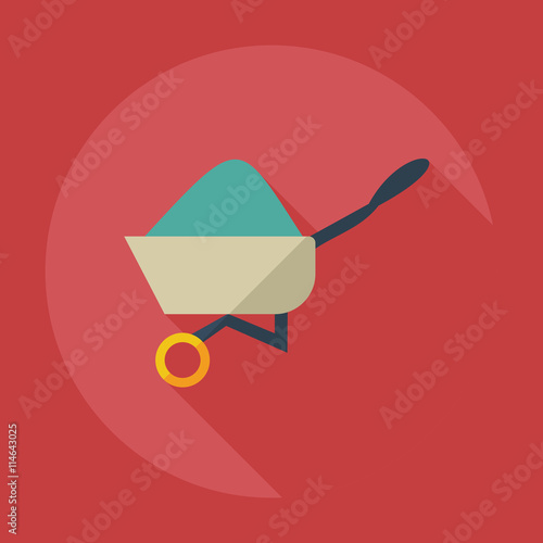 Flat modern design with shadow icons wheelbarrow