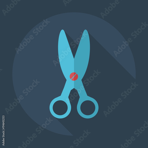 Flat modern design with shadow icons scissors