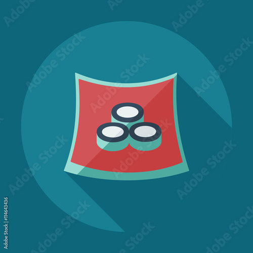 Flat modern design with shadow icons Japanese sushi