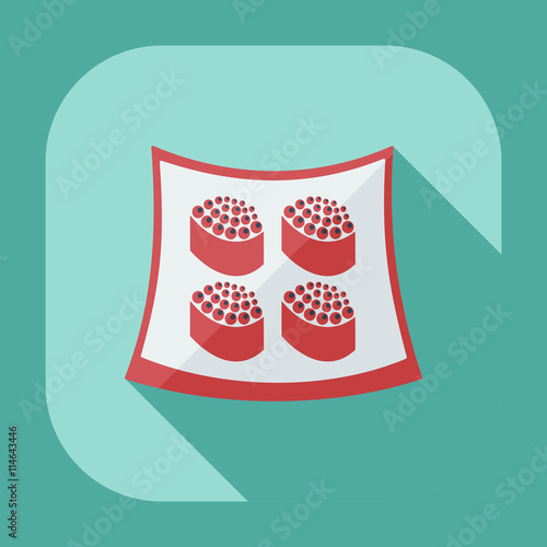 Flat modern design with shadow icons Japanese sushi