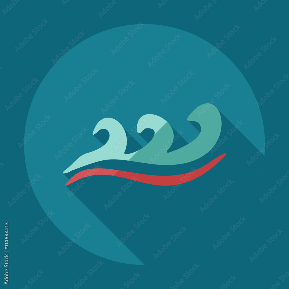 Obraz premium Flat modern design with shadow icons wave