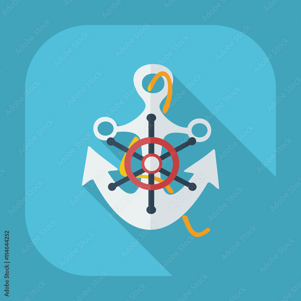 Flat modern design with shadow icons anchor Flat modern design with shadow icons anchor