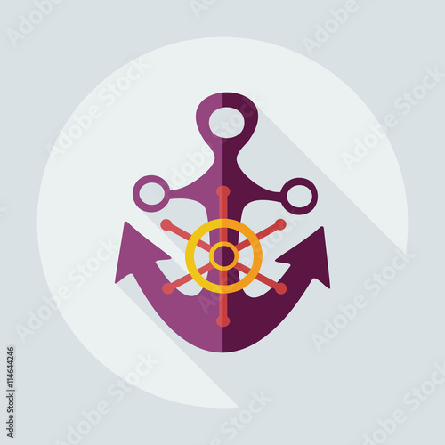 Flat modern design with shadow icons anchor