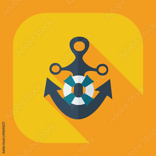 Flat modern design with shadow icons anchor