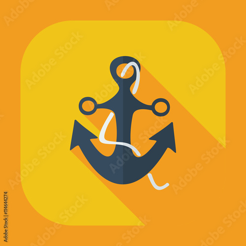 Flat modern design with shadow icons anchor