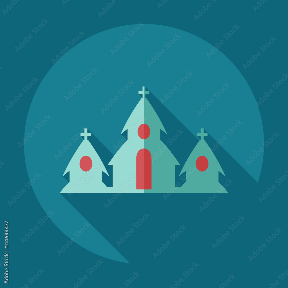 Flat modern design with shadow icons church Flat modern design with shadow icons church