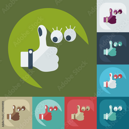 Flat modern design with shadow icon optics