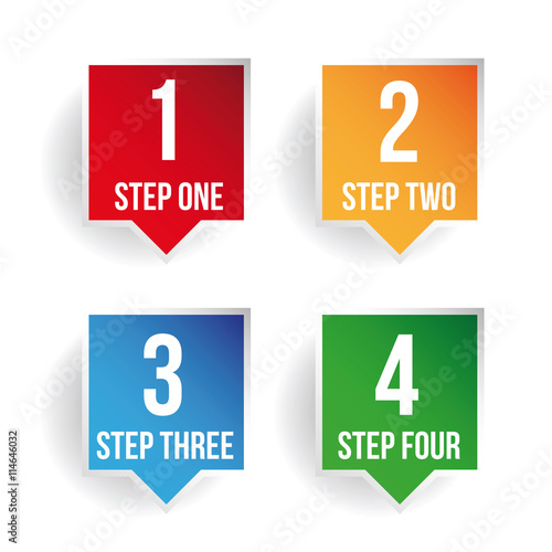 One two three four progress bar stickers