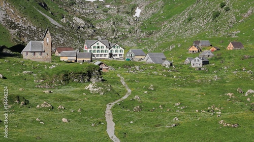 Old chapel and huts on the Meglisalp photo