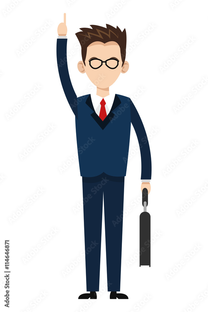 businessman with hand up icon businessman with hand up icon
