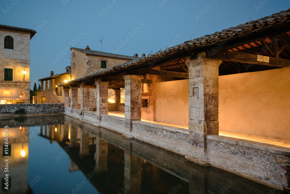 Medieval small Tuscan town famous for its thermal waters, Bagno