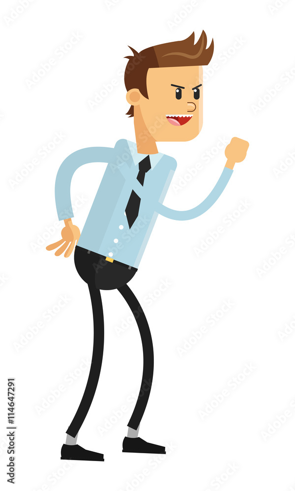 businessman in challlenging pose icon