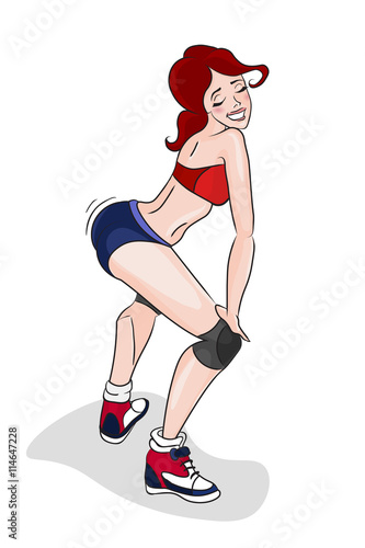 Twerk dance. radhair woman. illustration.