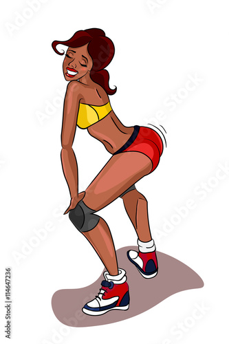 Twerk dance. Black woman. illustration.