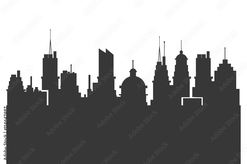 modern city skyline silhouette icon