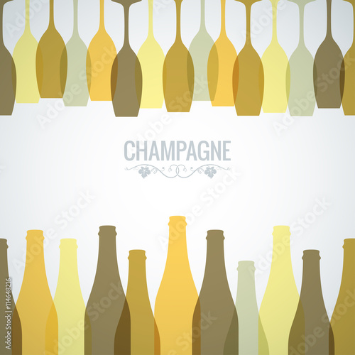 champagne bottle glass design background