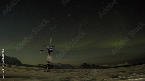 Northern Lights and scientists in Arctic in 4K. 