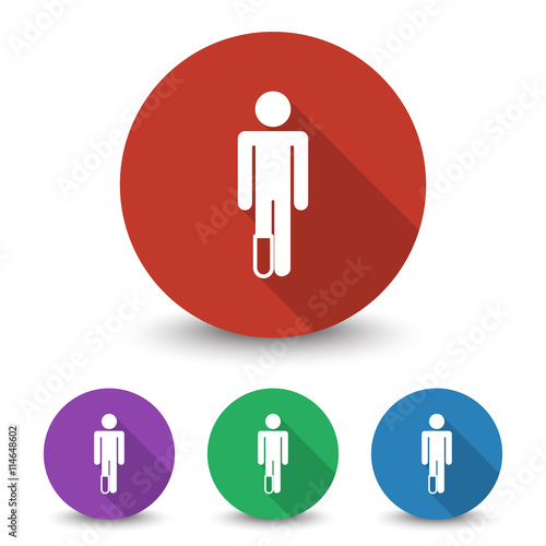 White Foot icon in different colors set