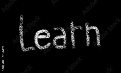 word written using chalk to a blackboard background photo