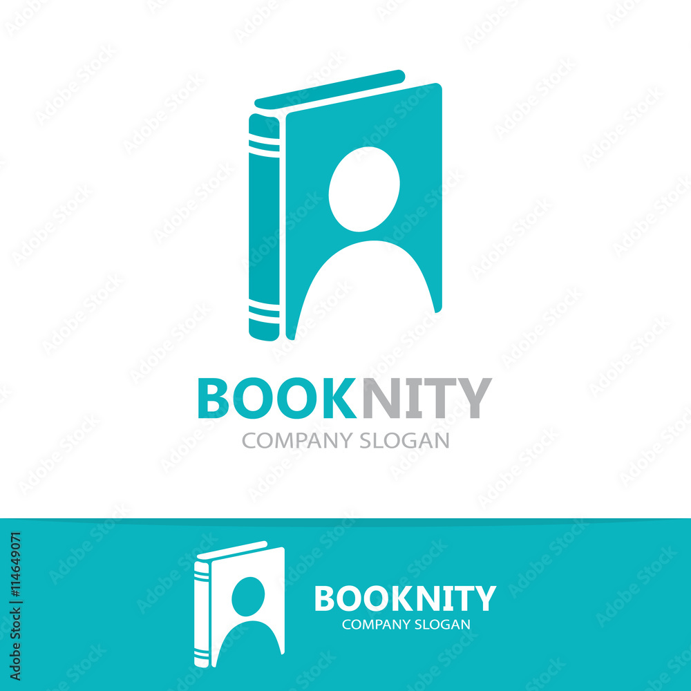 Vector logo combination of a book and man Vector logo combination of a book and man