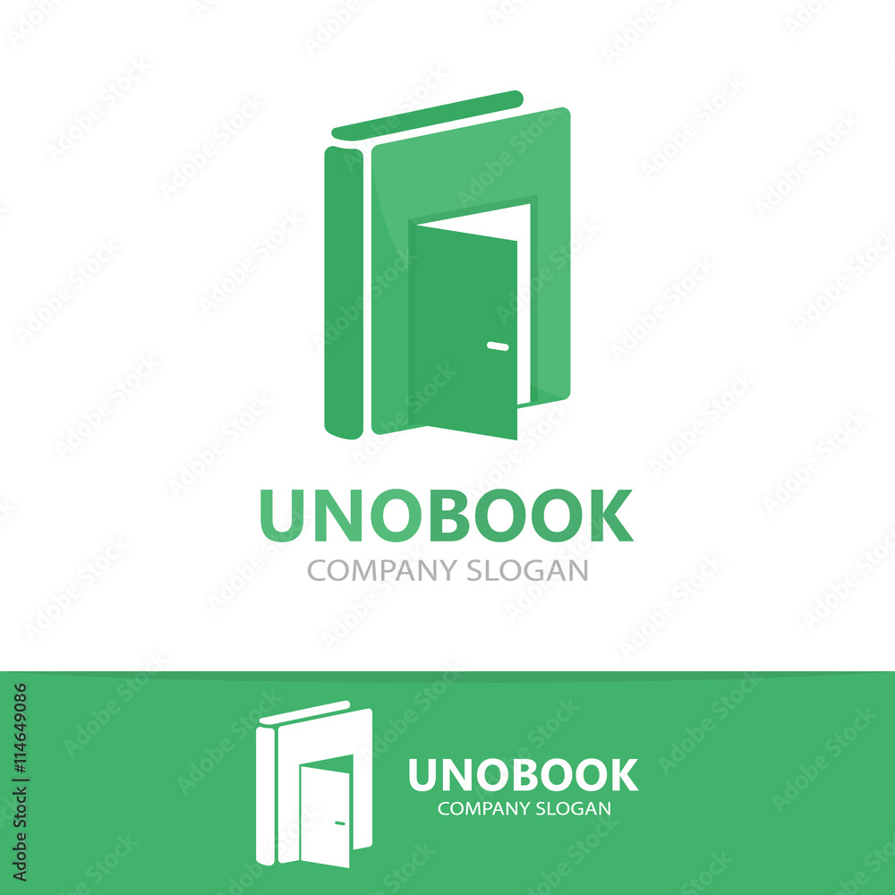 Vector logo combination of a book and door Vector logo combination of a book and door