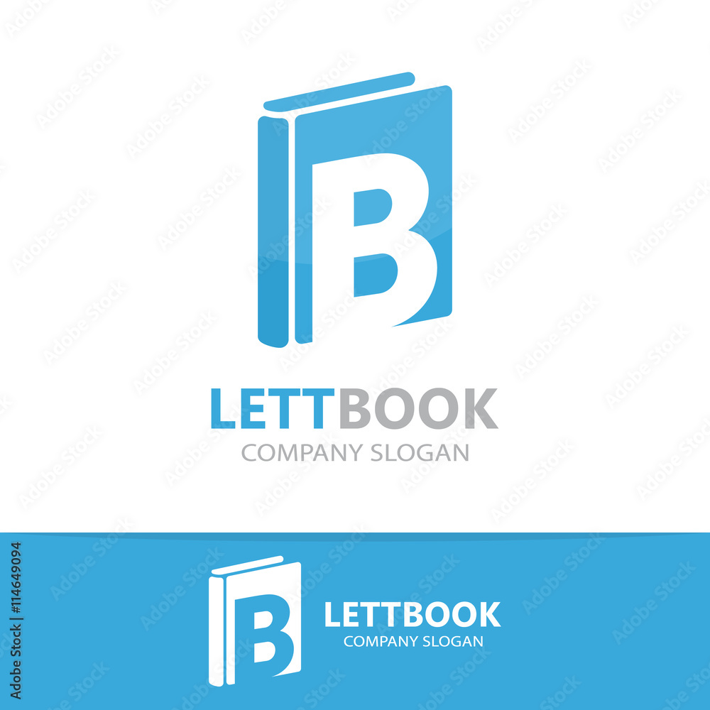 Vector logo combination of a book and letter b Vector logo combination of a book and letter b