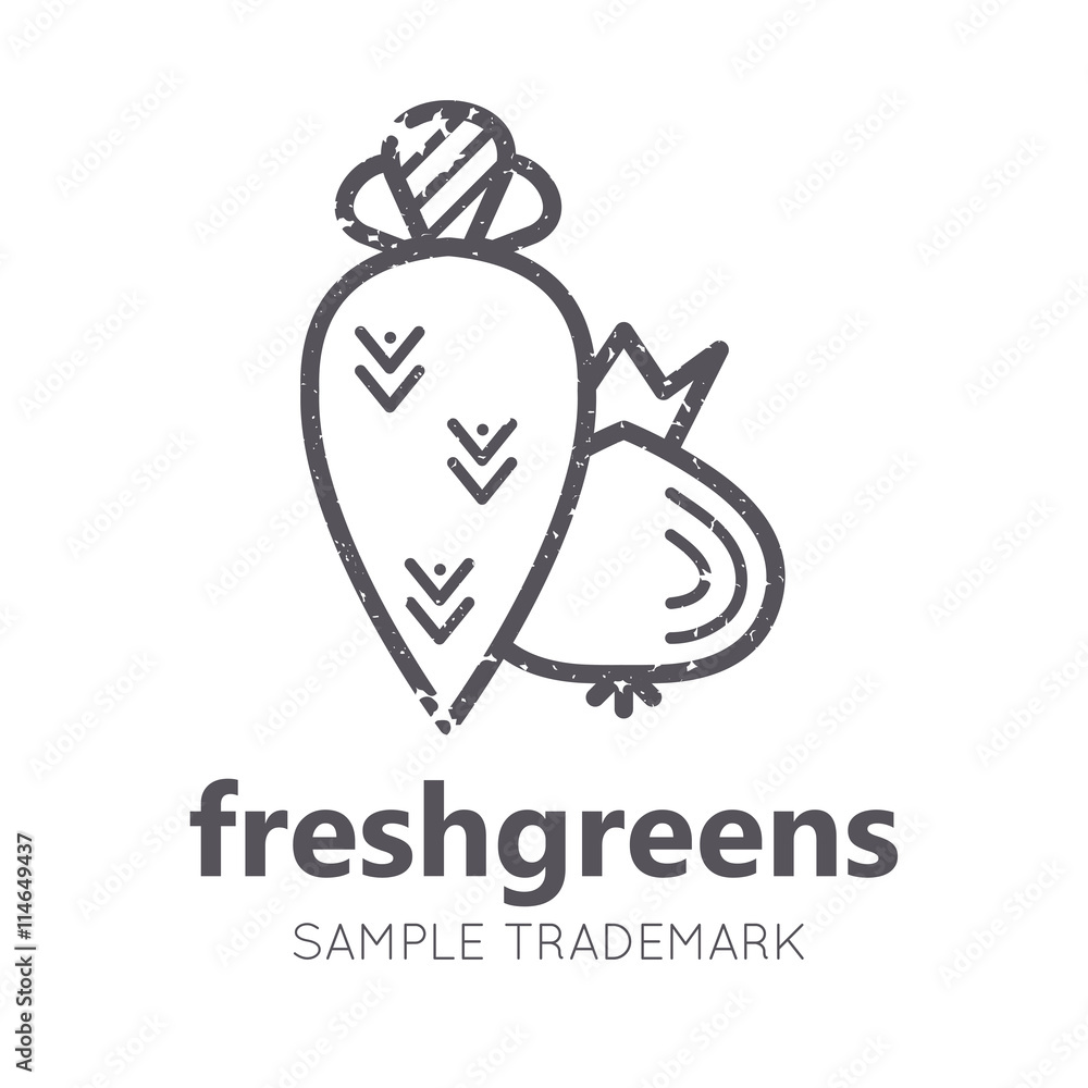 Agricultural emblem with vegetables