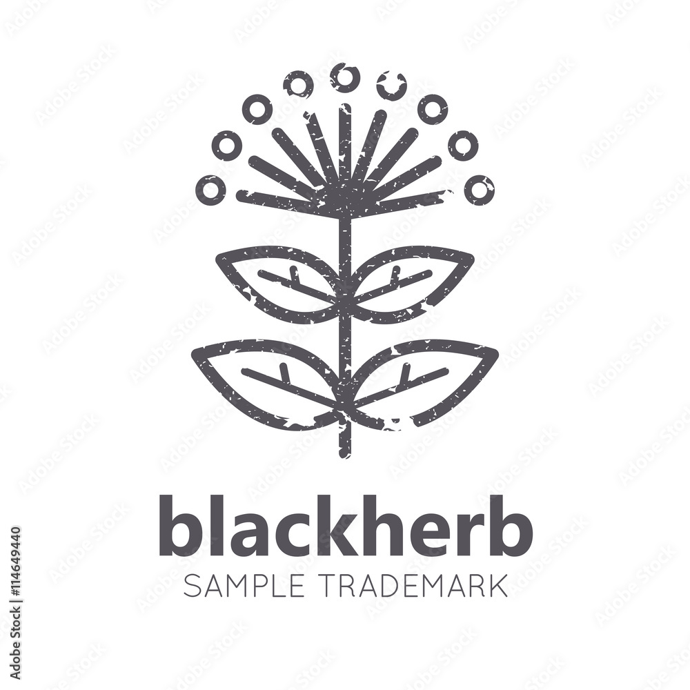 Agricultural emblem with medicinal herb Agricultural emblem with medicinal herb
