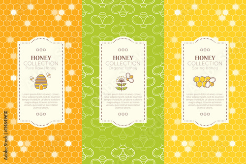Vector design layouts - natural honey collection