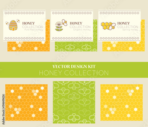 Vector design layouts - natural honey collection