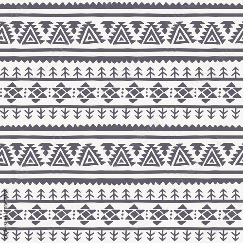 Tribal seamless background with round geometric ornament