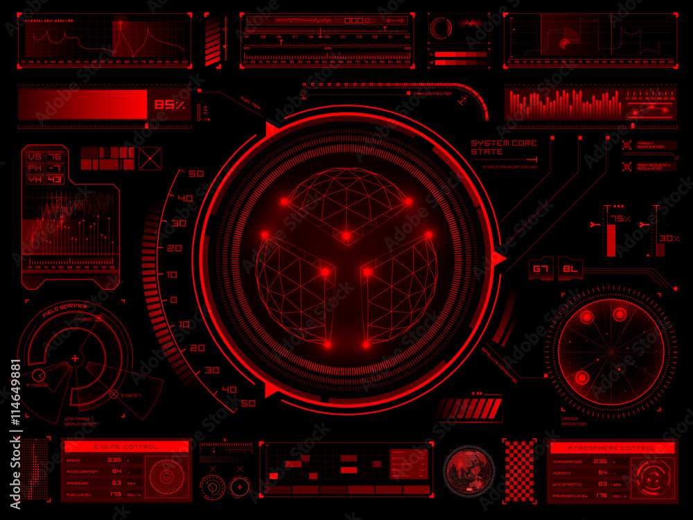 Fototapeta premium Futuristic touch screen user interface HUD